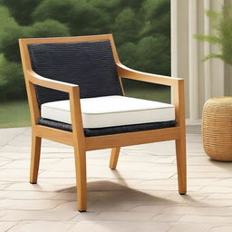 Design a stylish and comfortable outdoor chair that is perfect for a backyard or patio setting