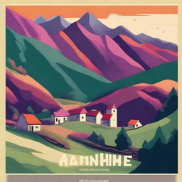 Design a cinematic poster for a film set in a mountainous region, focusing on the story of a village