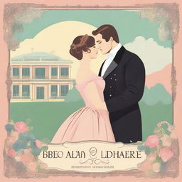 Create an illustrated vintage movie poster with a regency romance theme