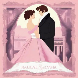 Create an illustrated movie poster with a regency romance theme