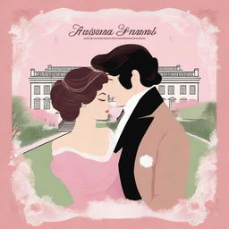 Create an illustrated movie poster with a regency romance theme