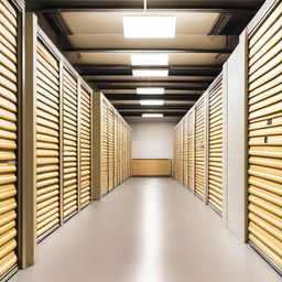 A well-organized storage facility with multiple storage units labeled 'Guardabox'