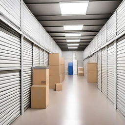 A well-organized storage facility with multiple storage units labeled 'Guardabox'