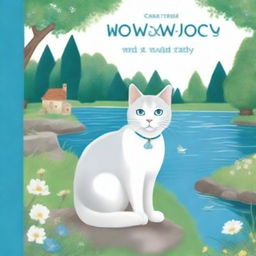 A book cover featuring a beautiful grey-white cat with crystal blue eyes