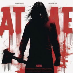 A dramatic movie poster featuring a man holding an axe in a dark room