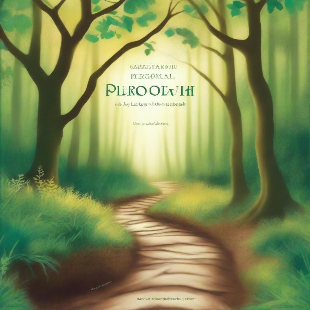 A serene and inspiring book cover titled 'Pathways to Personal Growth: A Journey of Self-Help and Development'