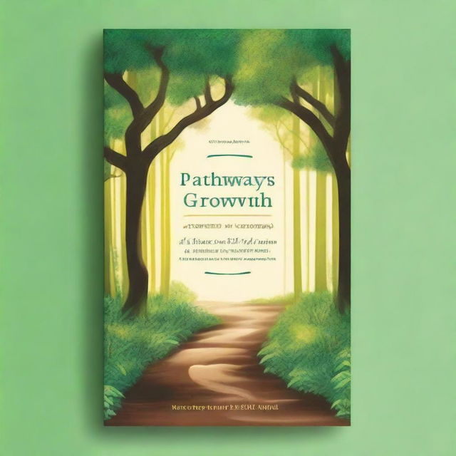 A serene and inspiring book cover titled 'Pathways to Personal Growth: A Journey of Self-Help and Development'