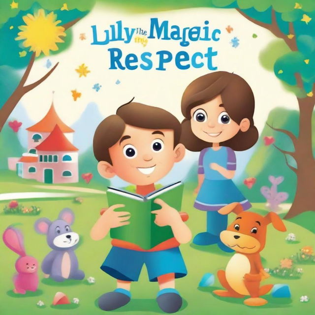 Create a colorful and engaging book cover for children titled 'The Magic of Respect'