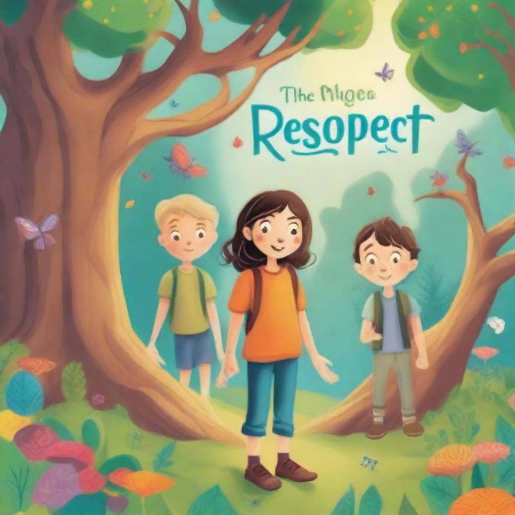 Create an engaging and colorful cover art for a children's book titled 'The Magic of Respect