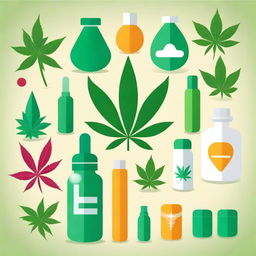 A vibrant and uplifting image showcasing the theme 'Cannabis Medicinal com itens de medicina,' emphasizing the positive aspects of medicinal cannabis use