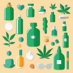 A vibrant and uplifting image showcasing the theme 'Cannabis Medicinal com itens de medicina,' emphasizing the positive aspects of medicinal cannabis use