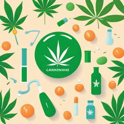 A vibrant and uplifting image showcasing the theme 'Cannabis Medicinal com itens de medicina,' emphasizing the positive aspects of medicinal cannabis use