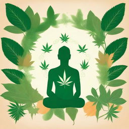 An inspiring and serene image showcasing the theme 'Cannabis Medicinal corpo mente e alma,' emphasizing the holistic benefits of medicinal cannabis for body, mind, and soul