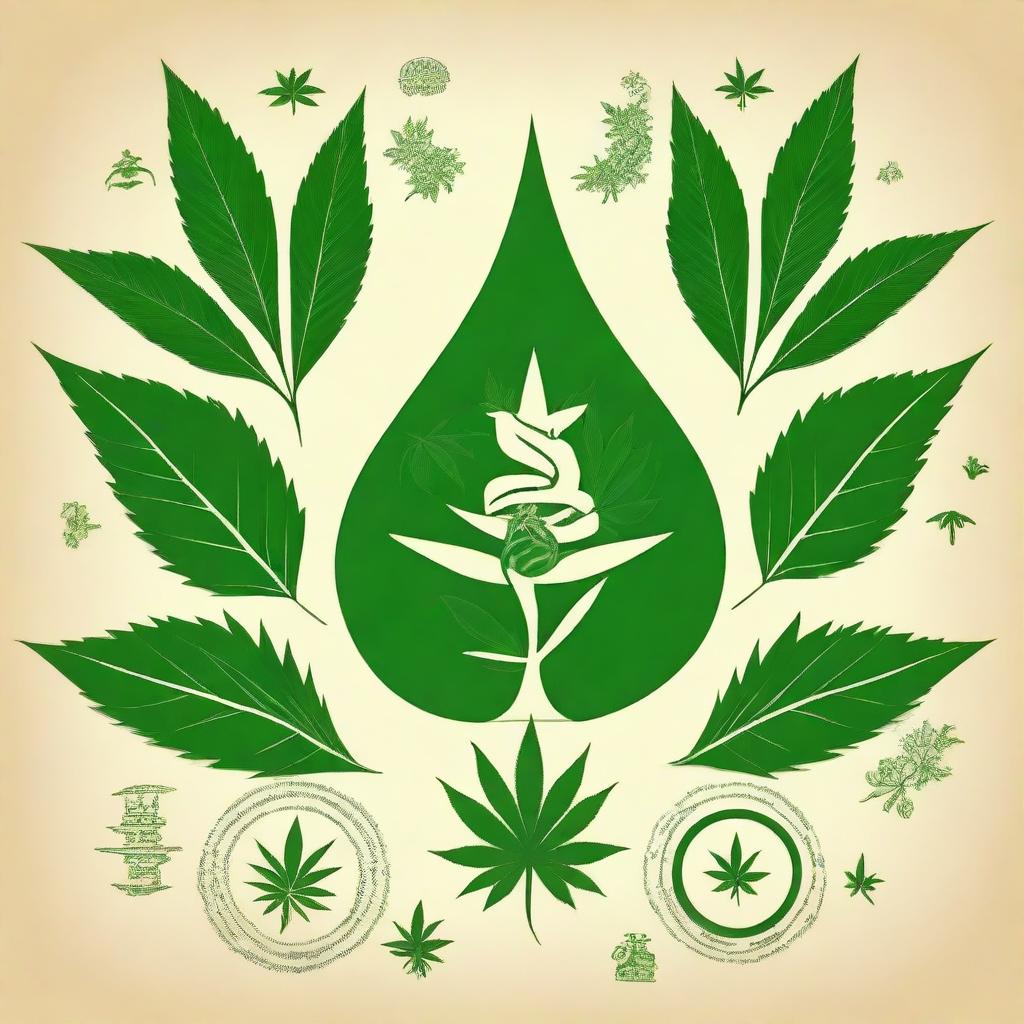 An inspiring and serene image showcasing the theme 'Cannabis Medicinal corpo mente e alma,' emphasizing the holistic benefits of medicinal cannabis for body, mind, and soul