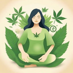 A serene and uplifting image showcasing the theme 'Cannabis Medicinal, curando corpo, mente e espirito,' highlighting the healing benefits of medicinal cannabis for the body, mind, and spirit