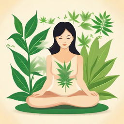 A serene and uplifting image showcasing the theme 'Cannabis Medicinal, curando corpo, mente e espirito,' highlighting the healing benefits of medicinal cannabis for the body, mind, and spirit