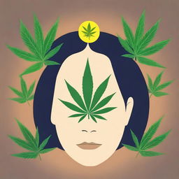 An informative and soothing image illustrating the use of medicinal cannabis for migraine relief