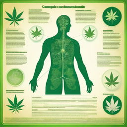 An educational and calming image illustrating the connection between medicinal cannabis and the endocannabinoid system