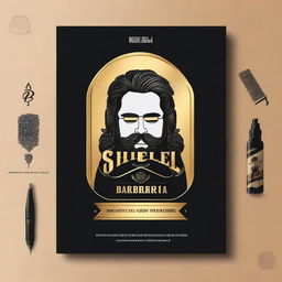 Create a professional course cover for "Ruller School - Curso de Barbearia para Iniciantes"