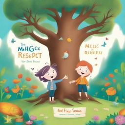 Create an engaging and colorful cover art for a children's book titled 'The Magic of Respect