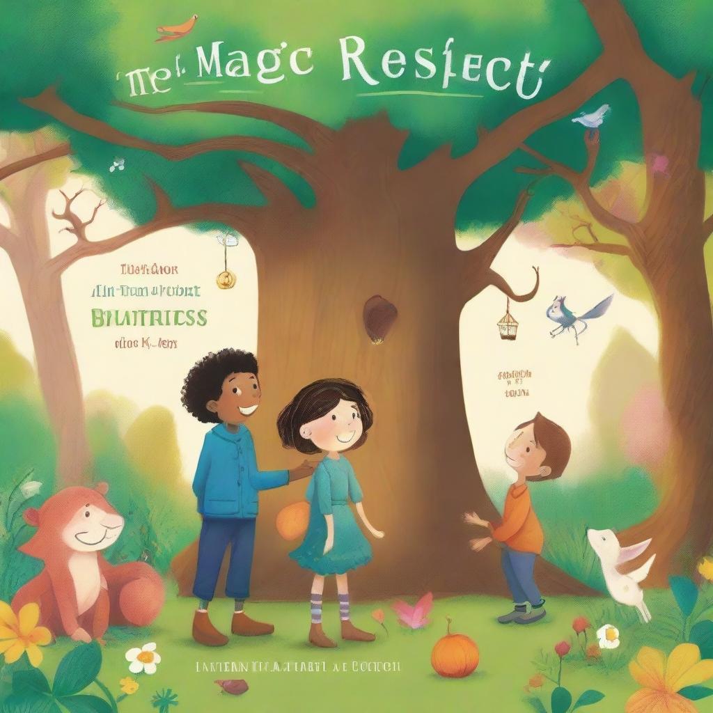 Create an engaging and colorful cover art for a children's book titled 'The Magic of Respect