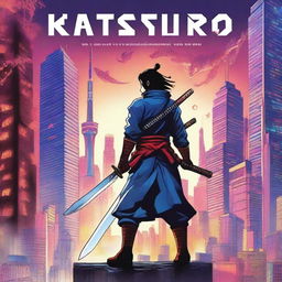 A book cover for a science fiction novel titled 'Katsuro: Blade of Space Sword'