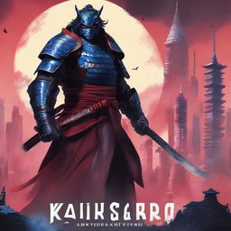 A book cover featuring a samurai named Katsuro standing valiantly in front of monstrous creatures