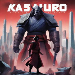 A book cover featuring a samurai named Katsuro standing valiantly in front of monstrous creatures