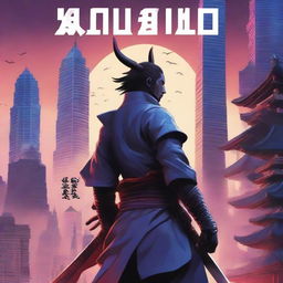 A book cover featuring a samurai named Katsuro standing valiantly in front of monstrous creatures