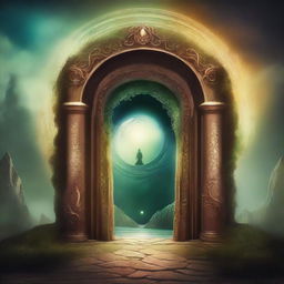 Create a cover for a fantasy book about portals