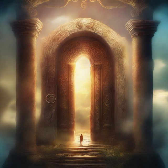 Create a cover for a fantasy book about portals