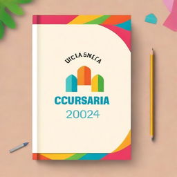 Customize one of the provided book covers by changing the text to: 'AGENDA ESCOLAR CURSO 2024 - 2025