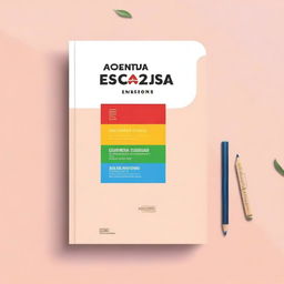 Customize one of the provided book covers by changing the text to: 'AGENDA ESCOLAR CURSO 2024 - 2025