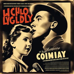 A young singer and his daughter featured on a vintage film noir movie poster