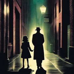 A film noir movie poster featuring a young girl singer and her father