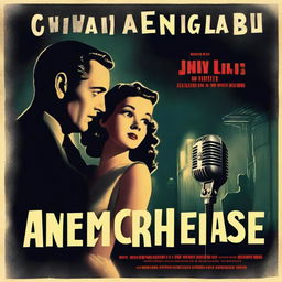 A film noir movie poster featuring a young girl singer and her father