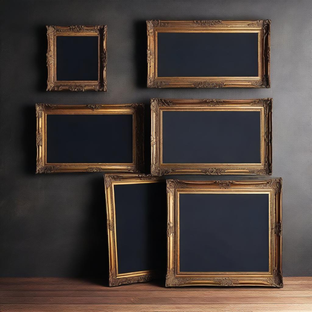 A high-quality vintage art frame mockup in sizes 5"x7", 6"x8", and 11"x14"