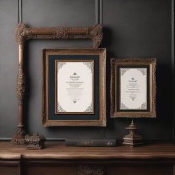 A high-quality vintage art frame mockup in sizes 5"x7", 6"x8", and 11"x14"