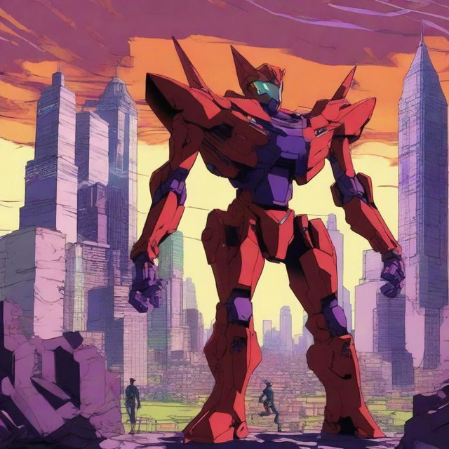 A detailed illustration inspired by the anime Neon Genesis Evangelion