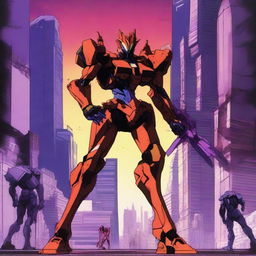 A detailed illustration inspired by the anime Neon Genesis Evangelion