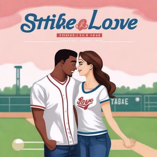 Create a book cover titled 'Strikeout in Love