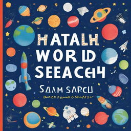 Generate a cartoon-style image of the cover of a children's book titled 'Spatial Word Search