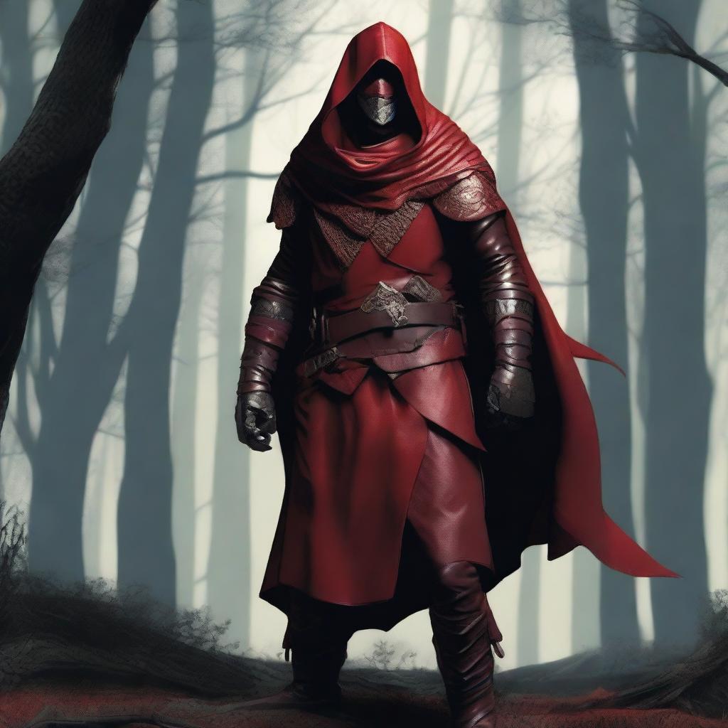 A bandit count dressed in red leather garments, with slight scales on his skin