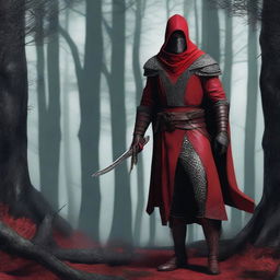 A bandit count dressed in red leather garments, with slight scales on his skin