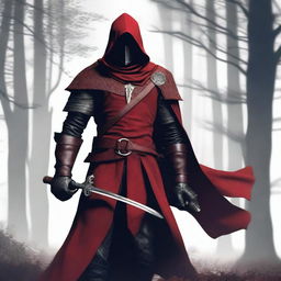 A bandit count dressed in red leather garments, with slight scales on his skin