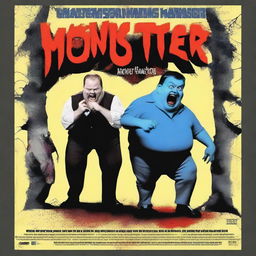 Create a movie poster for a buddy comedy/horror movie titled 'Monsters vs