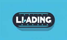 Retro-inspired loading logo with 'Loading...' in vibrant blue pixelated font on a black background, surrounded by animated grey pixelated shapes reminiscent of Super Nintendo.