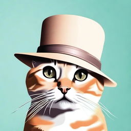 A cute cat wearing a stylish hat