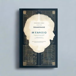 Create a futuristic book cover with the title 'Shakespeare Analysis and AI Interaction Activity'