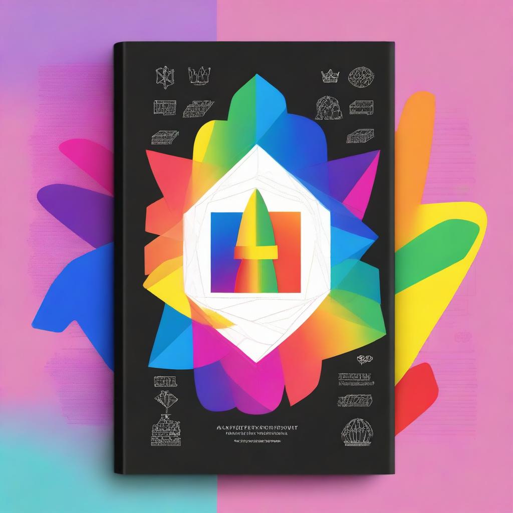 Create a book cover that combines elements of mathematics, poetry, royalty, and LGBT themes